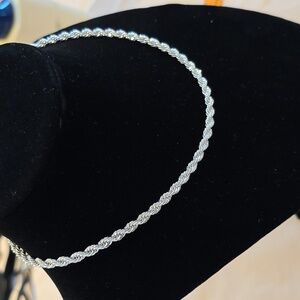 Regal Rose Braided Silver Choker Chain - NEW